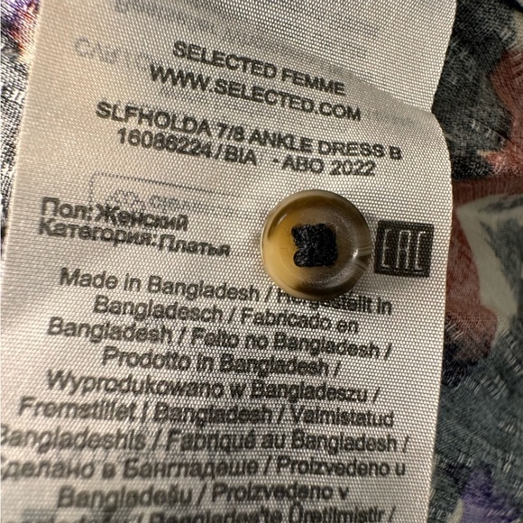 Selected Femme Abstract-Print Maxi Shirtdress Size 42= Size XL - Picture 11 of 12